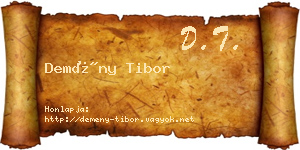 Demény Tibor névjegykártya