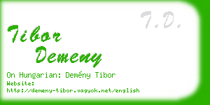 tibor demeny business card